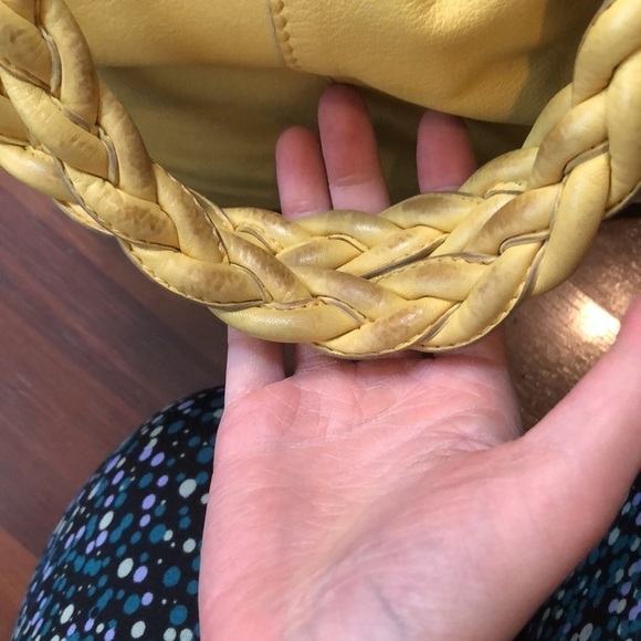 Elliott Lucca Pastel Yellow Braided Hobo Purse - Picture 9 of 16